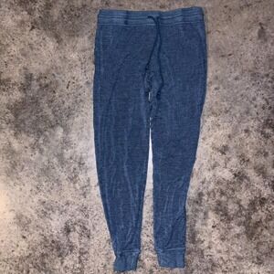 Felina Lounge Pants Womens Medium Heather Blue Stretch Drawstring Tapered Leg